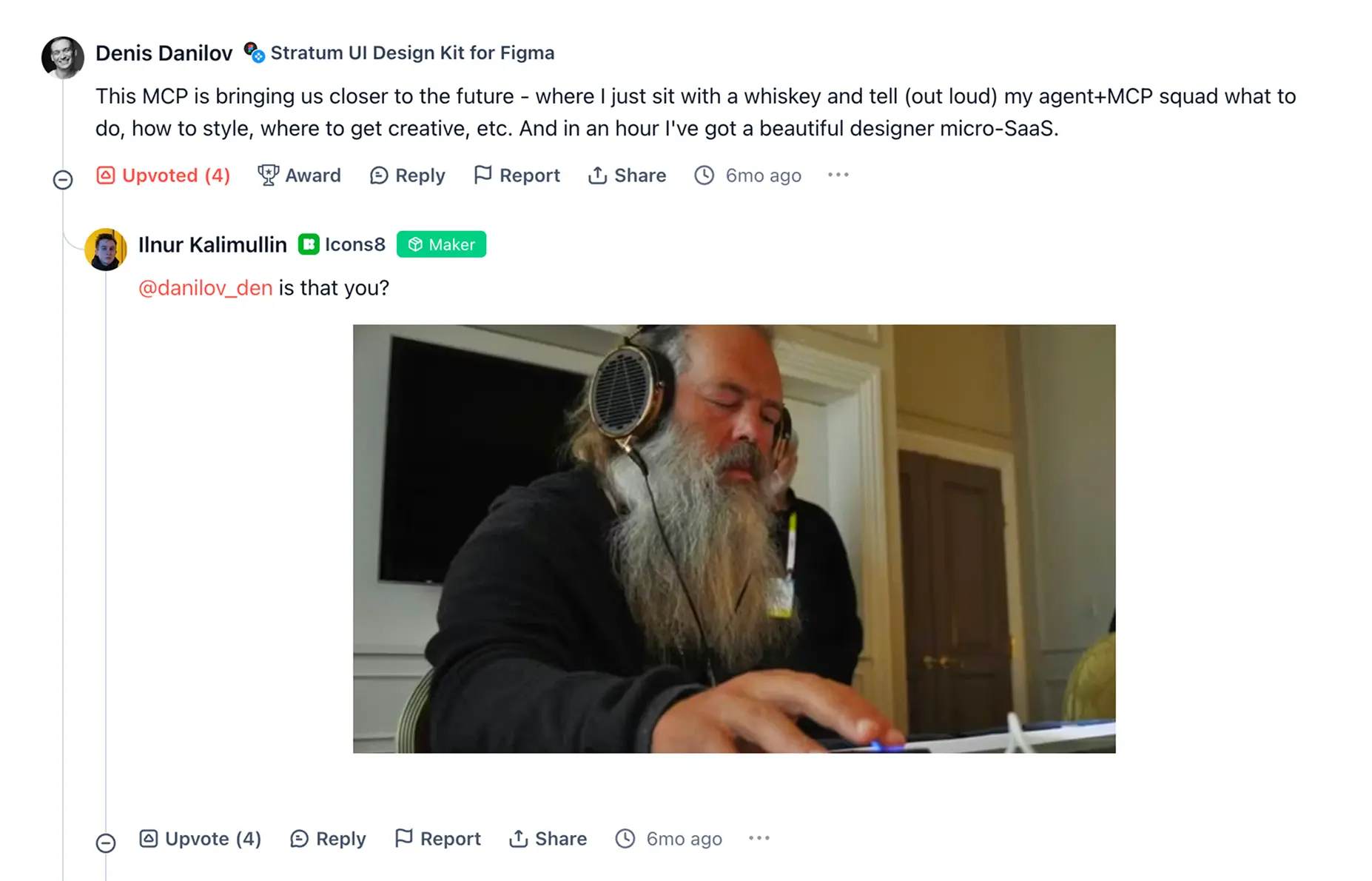 Review on Icons8 MCP Product Hunt launch page