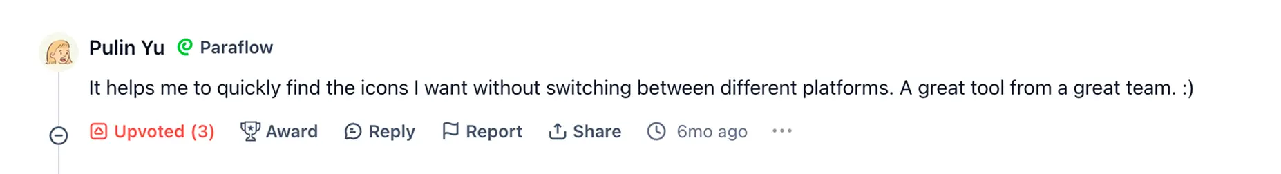 Review on Icons8 MCP Product Hunt launch page